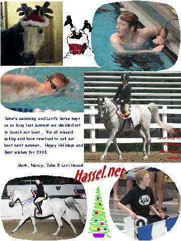 Jake swims with the Bay & Ocean State Squids and Lori rides her horse Aladdinns Nite (Knight) with Becca Guilbault-Triplett of pondviewequestriancenter.com. 